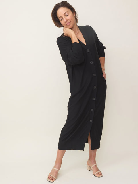 Drippy Cardi Dress, Black