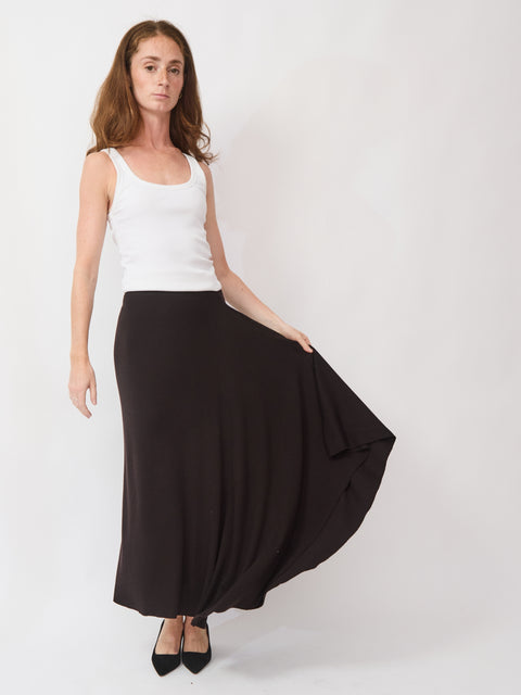 Skirt with Cascade, Espresso
