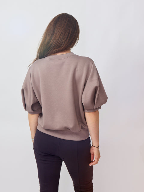 Puff Sleeve Sweatshirt, Opal