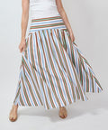 In the Name of Love Skirt, blue/green stripe