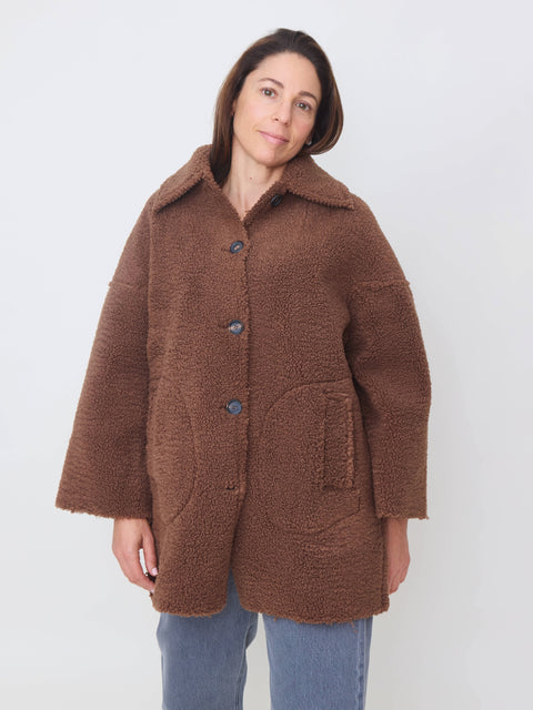 Plush Car Coat, Chocolate