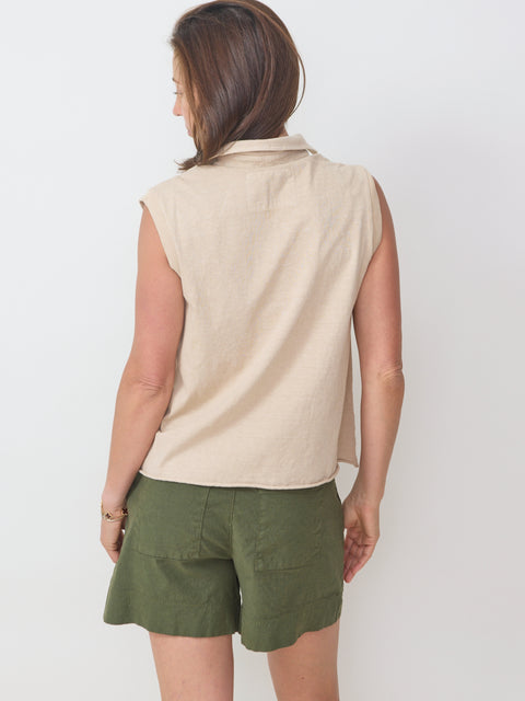 Olivia Popover Tank, Desert