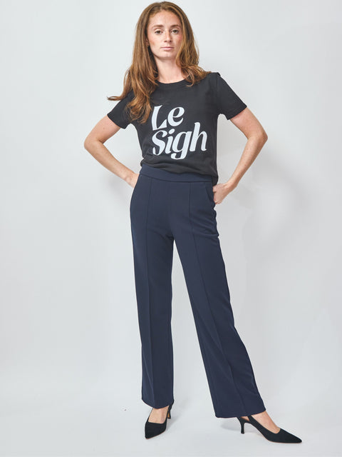 Renee, Navy Textured Jersey