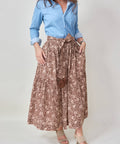Francoise Skirt, cocoa floral