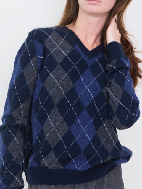 Argyle V-Neck, Nautical