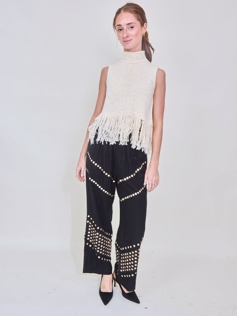 Sonia Fringe Top, White Snow