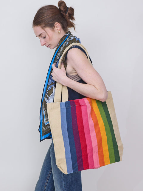 Pink Spectrum Stripe Tote