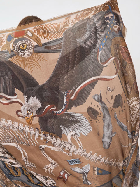 Scrimshaw Skeleton, 135cm wool/silk, caramel