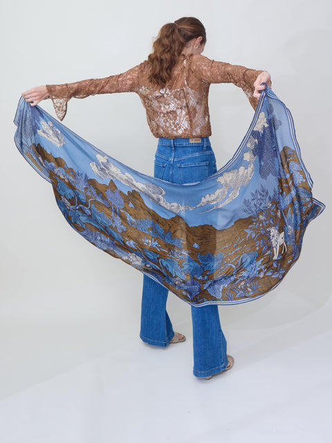 Histoire scarf, bleu