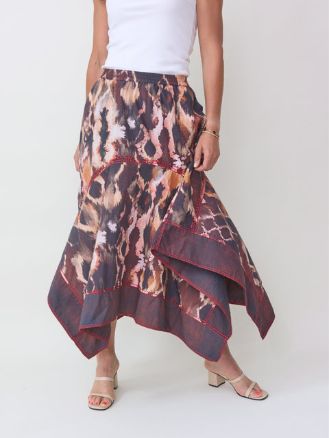 Elda Midi Skirt, Brown