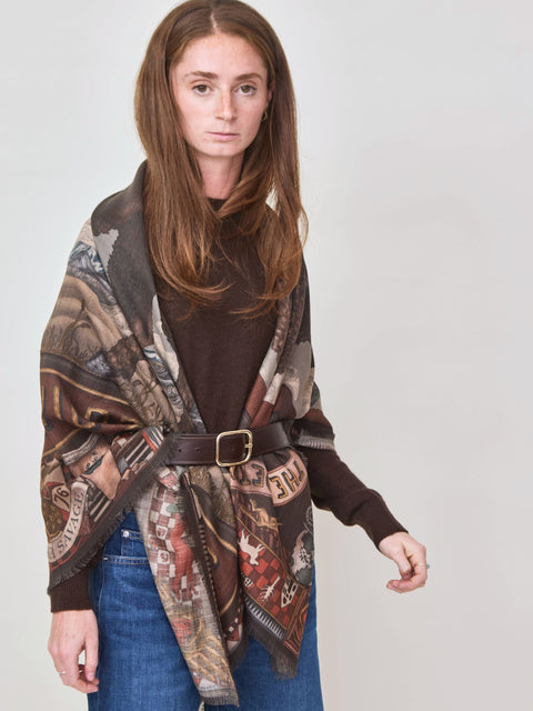 Secrets of the Bison, 135cm wool/silk, saguine