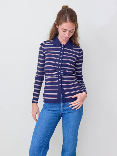 Camiline, Navy Plum Stripe