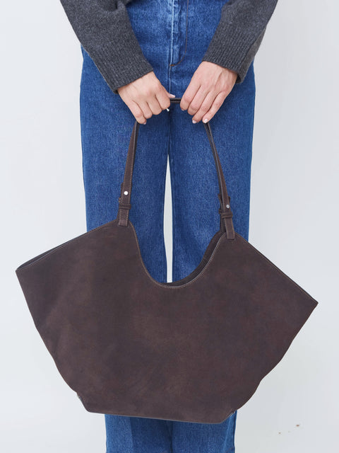 Dahlia, chocolate suede