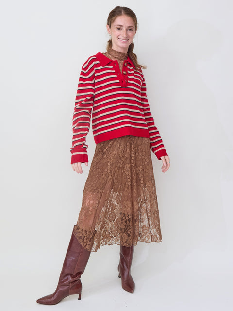 Cori, Crimson Red Stripe
