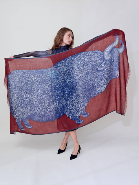 Walter scarf, burgundy