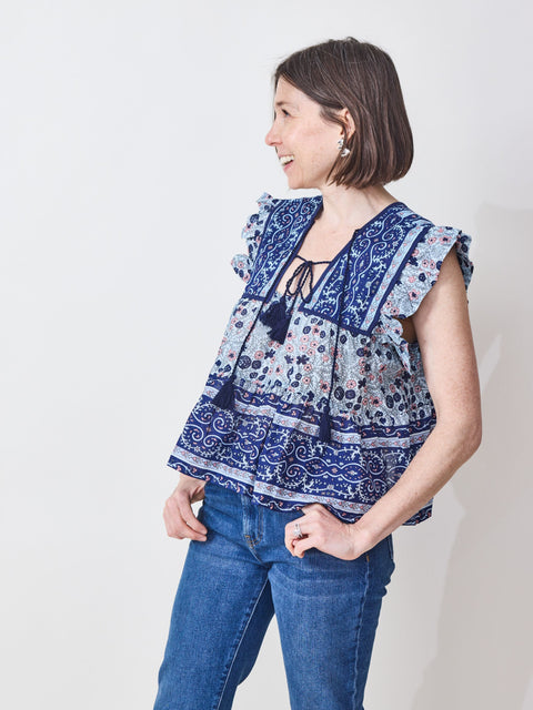 Chelsea Top, Navy Floral