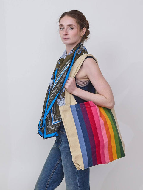 Pink Spectrum Stripe Tote