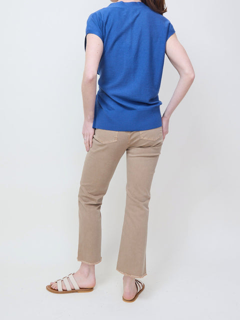Vic Cropped, warm taupe