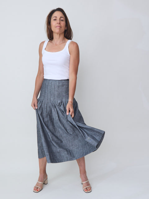 Rhythm Skirt, smoke wash