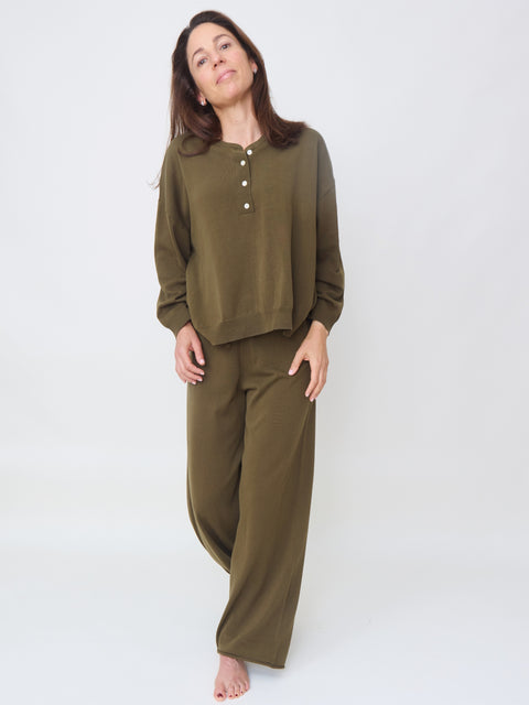 Henley Sweater, Army