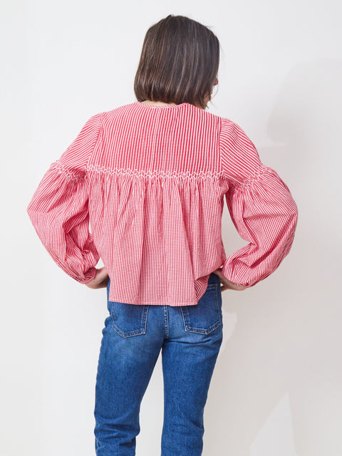 Vivienne Top, Red Gingham