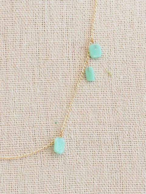 Simple Boxes Necklace, celadon