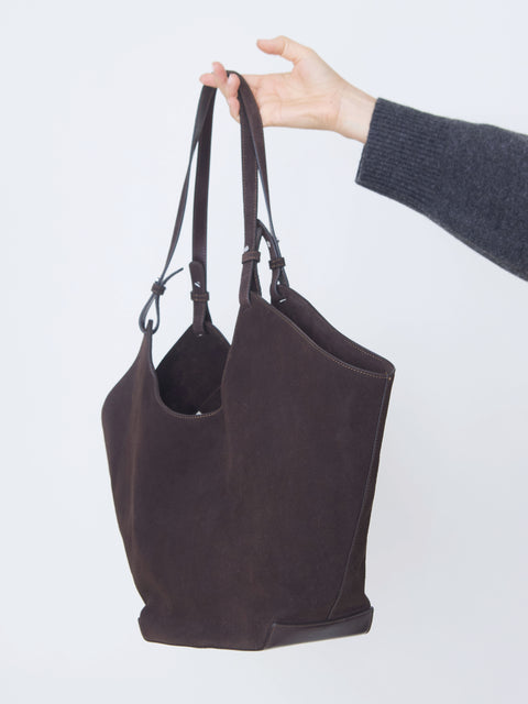 Dahlia, chocolate suede