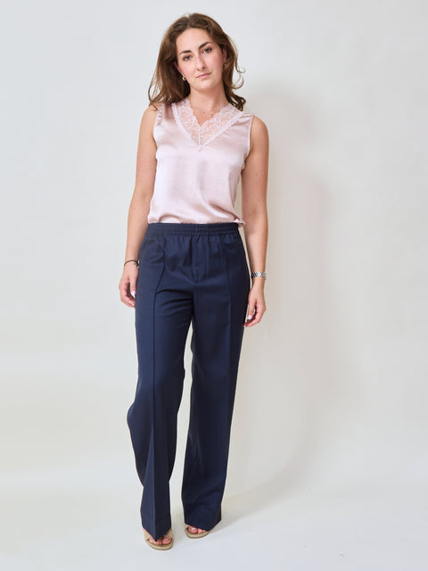 Prep Trouser, Navy Pinstripe