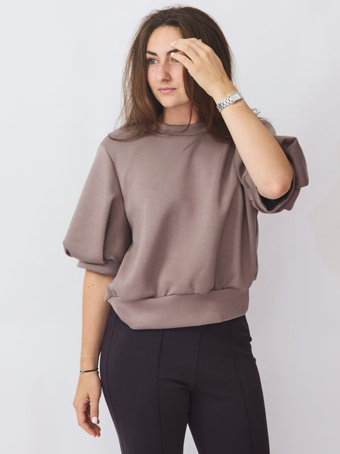 Puff Sleeve Sweatshirt, Opal