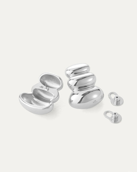 Non-Stop Earrings, high polish silver