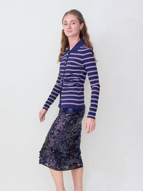 Camiline, Navy Plum Stripe