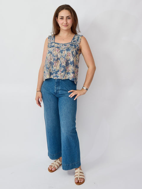 Victorian Tank, Indigo Floral