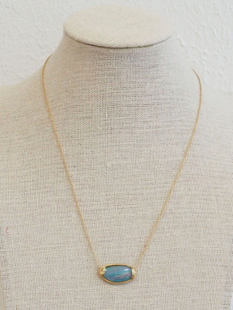 Opal 14k gold necklace