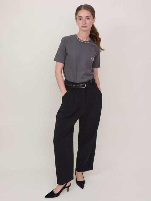 Slim T con Ricamo, ematite