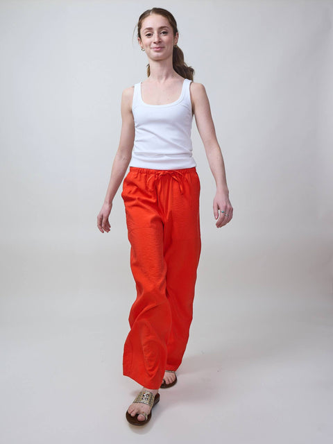 Pantalone Tela di Seta, Corallo