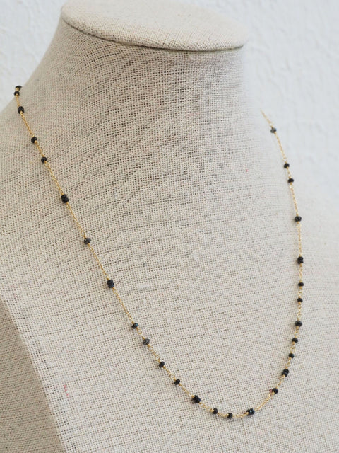 Black Diamond/14k Gold Necklace