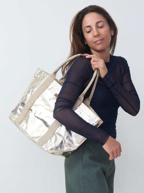 Giulia Small Tote, Platino