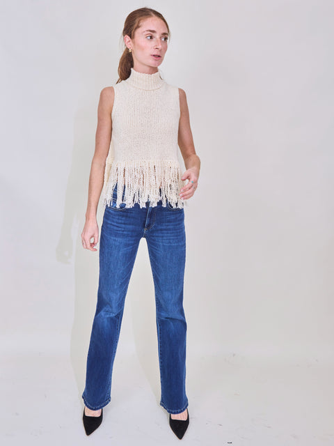 Sonia Fringe Top, White Snow