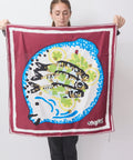 Sardine Square Scarf, Bordeaux