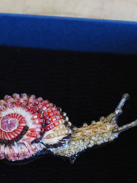Blinking Snail Brooch