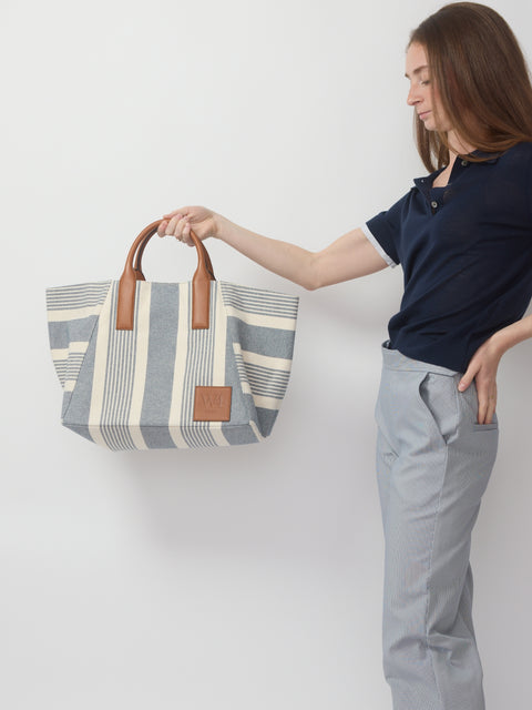 Riviera Tote, Blue Stripe