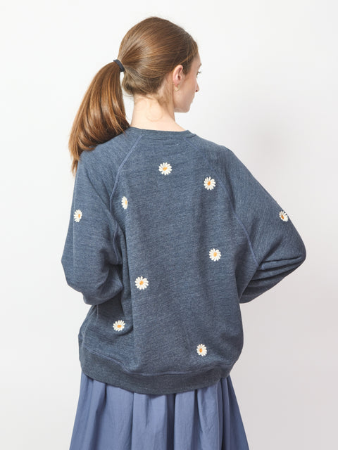 Slouch Sweatshirt, Blue Daisy