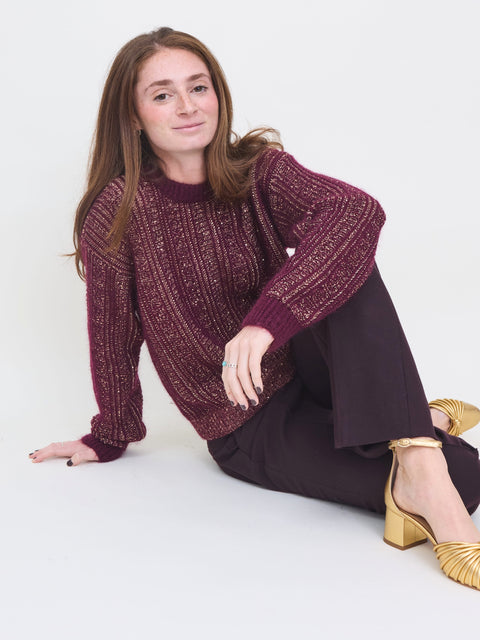 Thelma Sweater, wine red