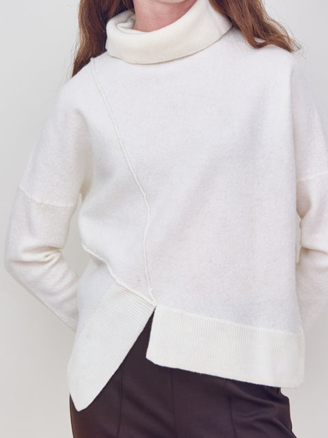 Seamed Turtleneck, cream