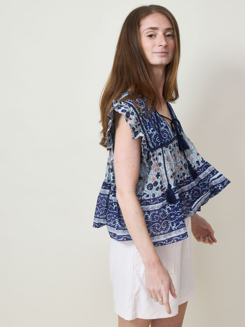Chelsea Top, Navy Floral