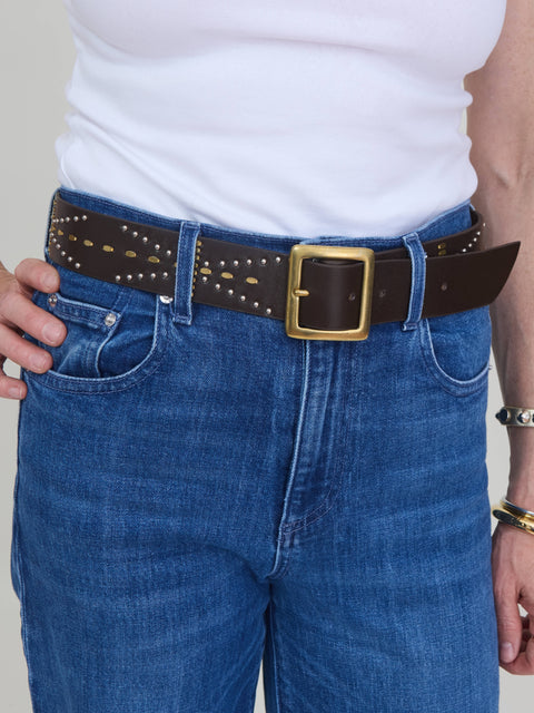 Ige Belt, brown/nickel & brass