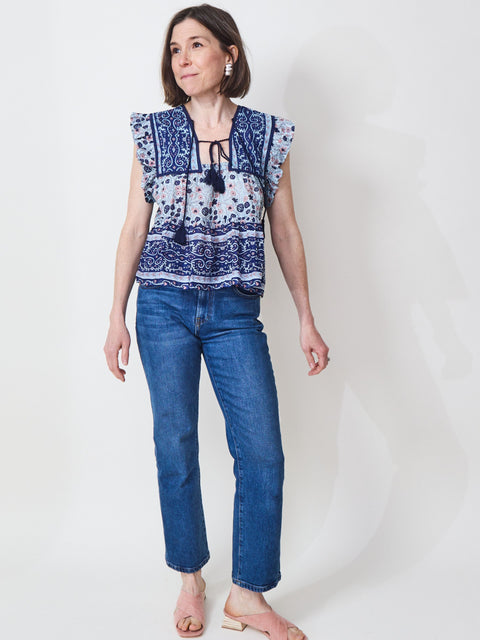 Chelsea Top, Navy Floral