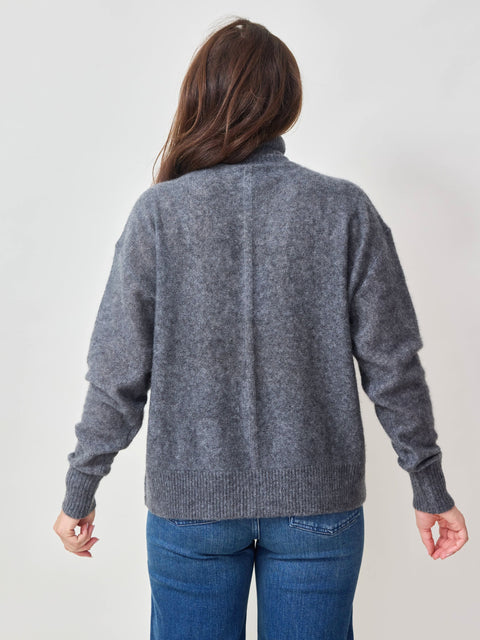 Tissue Weight Turtleneck, Charcoal
