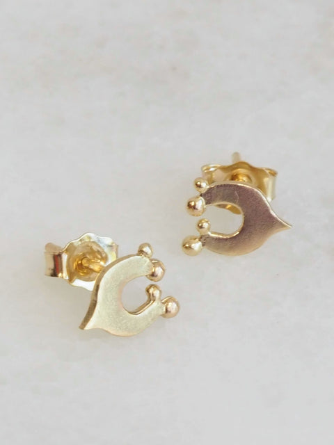 Bird Studs, 14K