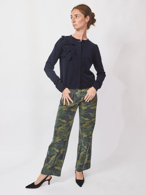 Applique Cardigan, Deep Night